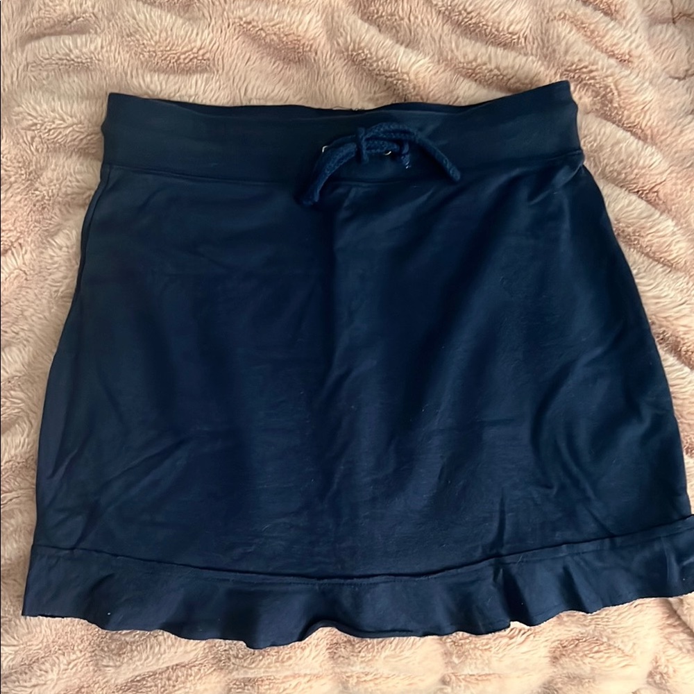 Raya Sun Blue Mini Skirt with Tie Front and Ruffled Hem